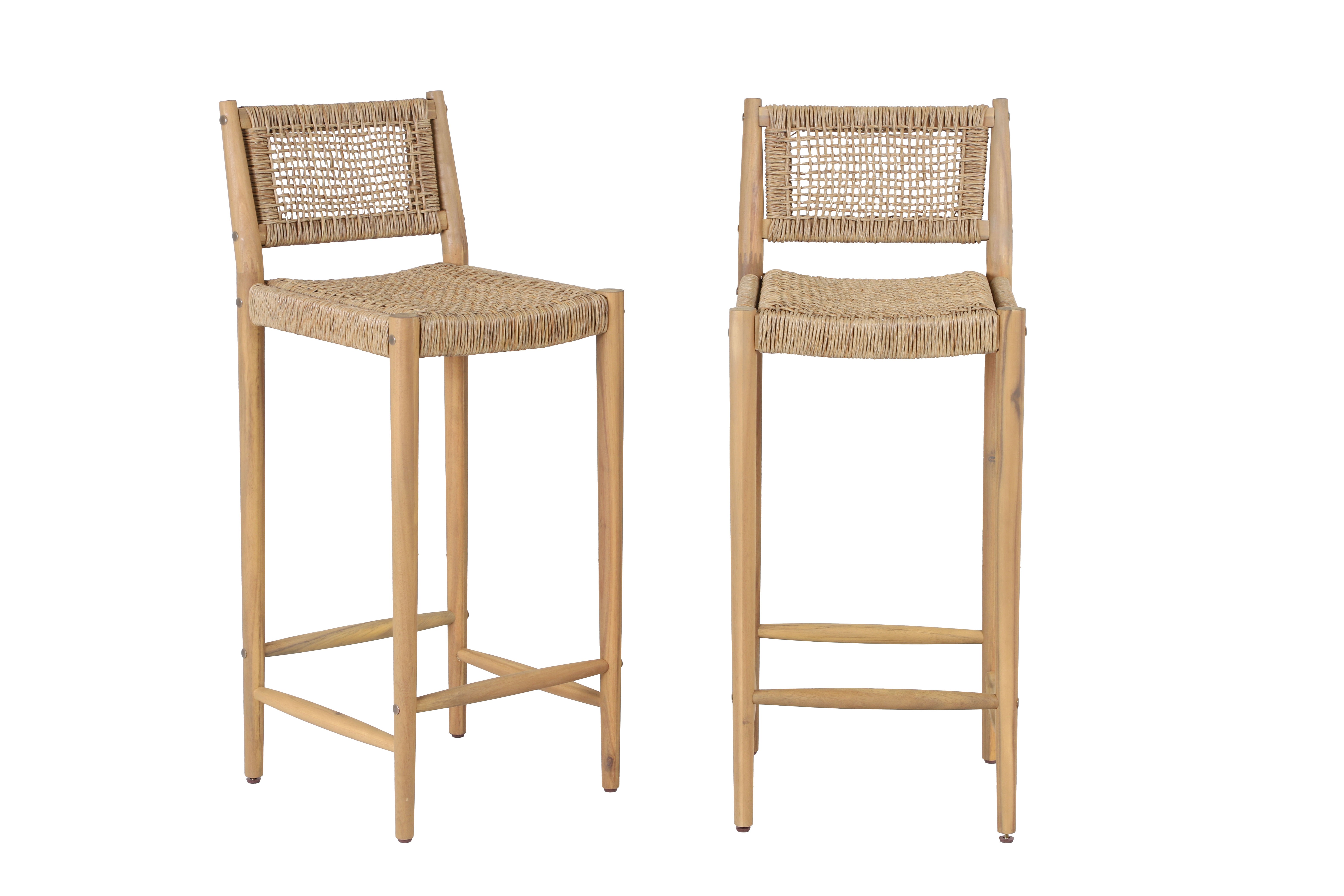 Tabourets de bar acacia (lot de 2)  NURI, BAÏTA