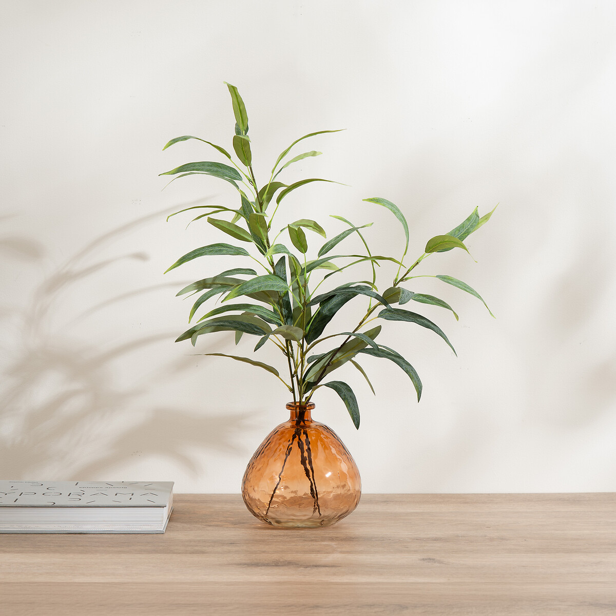65cm Eucalyptus Arrangement in Amber Glass Vase, SO'HOME