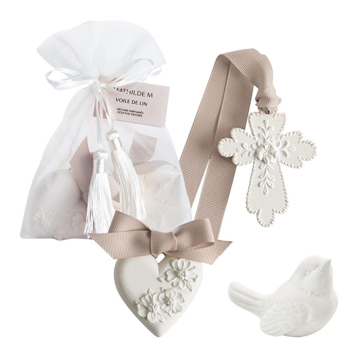 Pochon de 3 décors parfumés - VOILE DE LIN, MATHILDE M