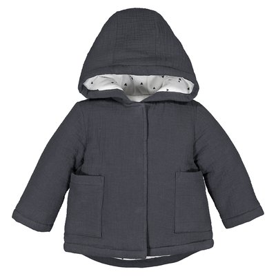 Cotton Muslin Hooded Coat, 1 Month-2 Years LA REDOUTE COLLECTIONS