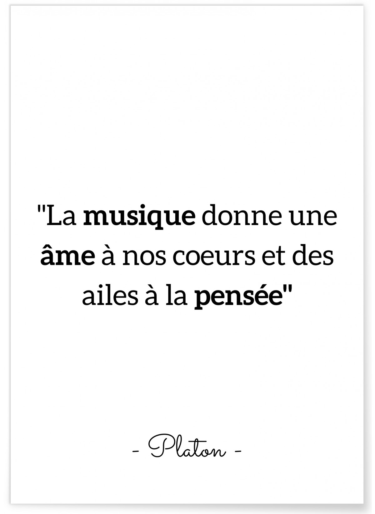 Affiche Platon : 'La musique donne une âme', L'AFFICHERIE