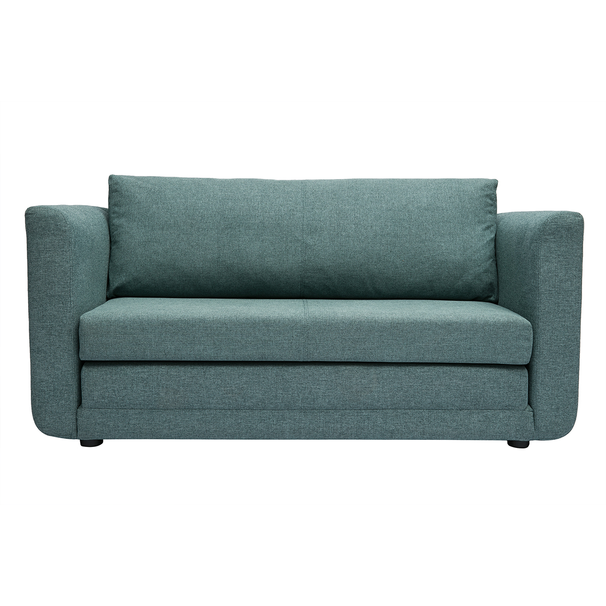 Canapé convertible 2 places en tissu vert de gris LEON, MILIBOO