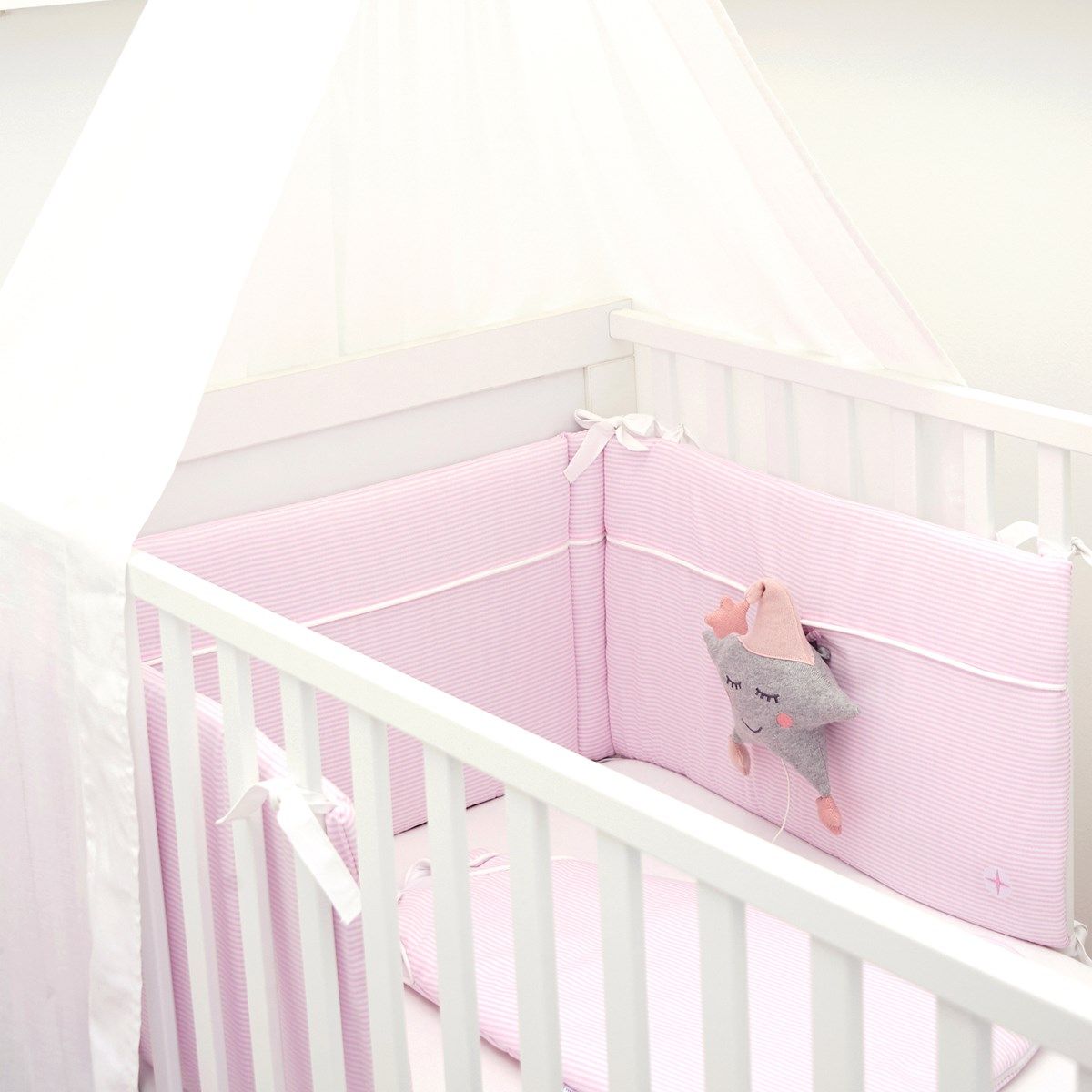 Tour De Lit Bebe Stable Pour Taille 140x70 Cm Et 1x60 Cm Rose Nordic Coast La Redoute