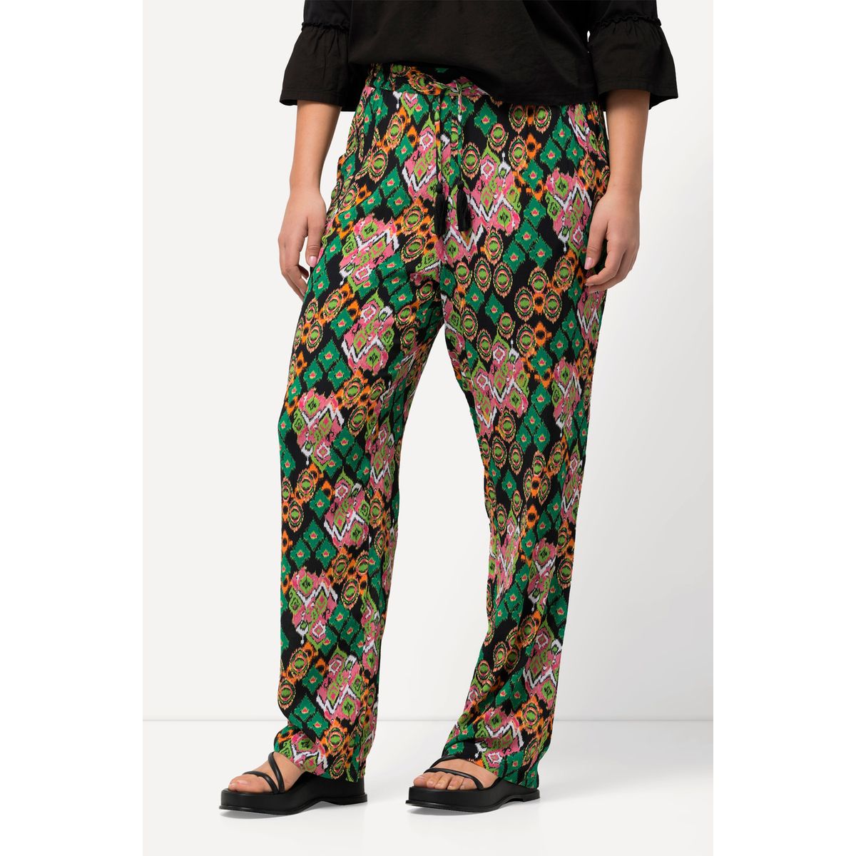 Pantalon Palazzo Femme Taille S Design Marbre - Noir, Blanc, Or, Gris, Neuf Sans étiquette