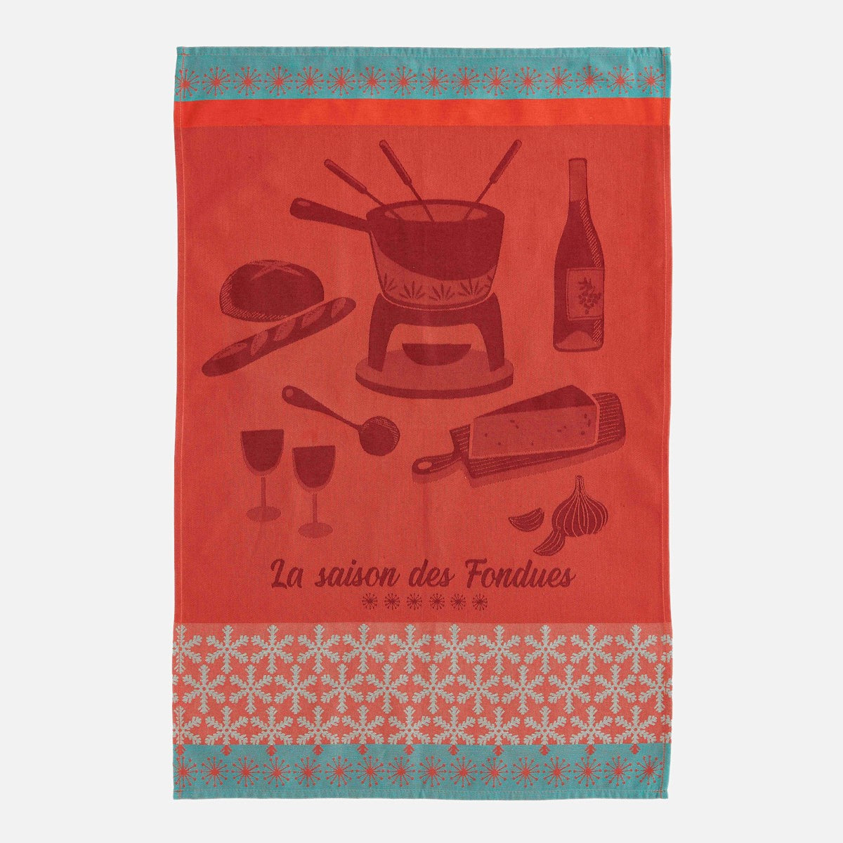 Torchon jacquard coton LA SAISON DES FONDUES, COUCKE