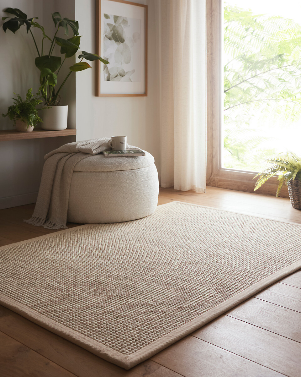 Herringbone Border Boucle Rug, SO'HOME