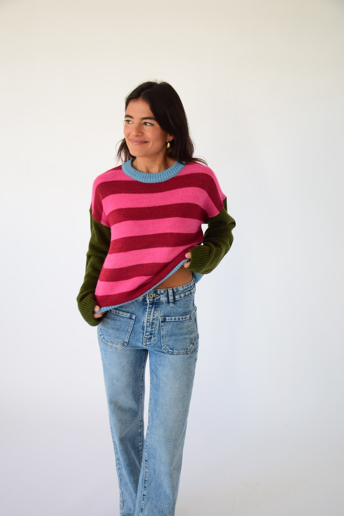 Pull rayé manches contrastées ABRIL, MINDTRAVELER
