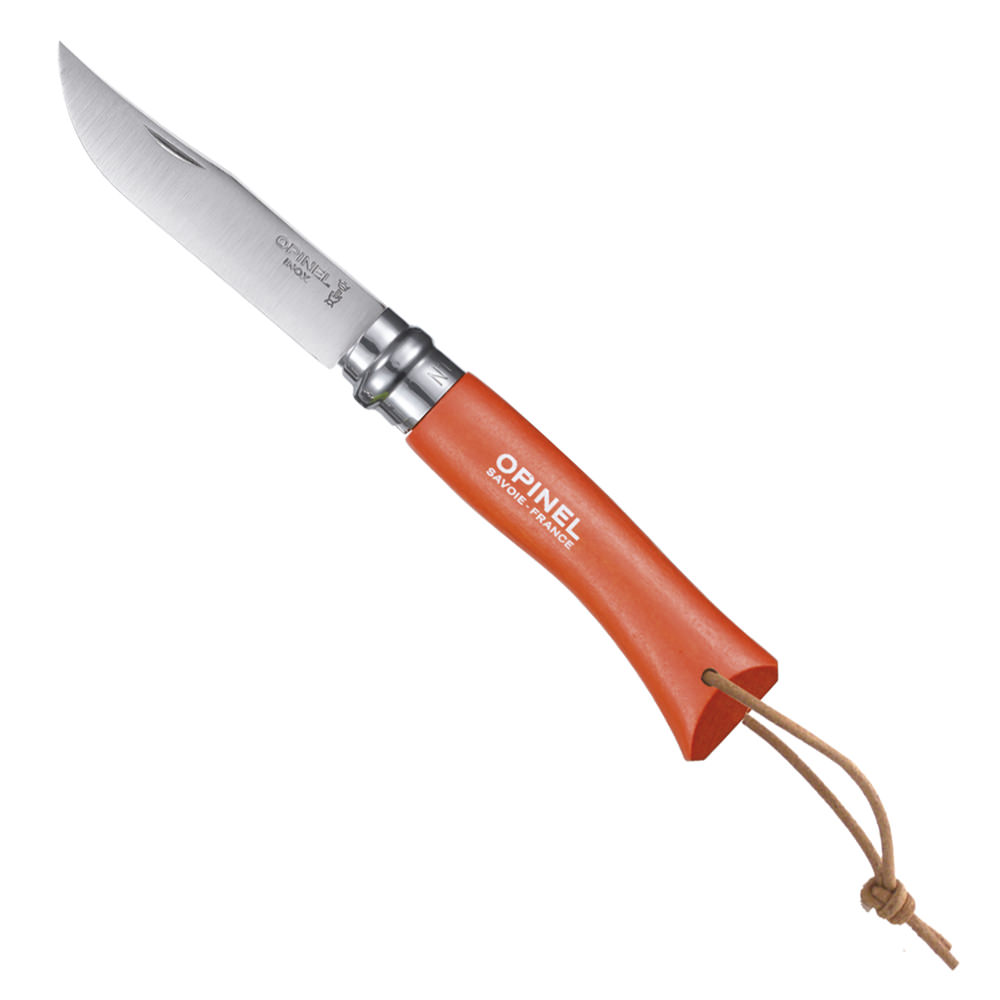 Couteau Baroudeur n°7 - lame 8 cm avec lien en cuir, OPINEL