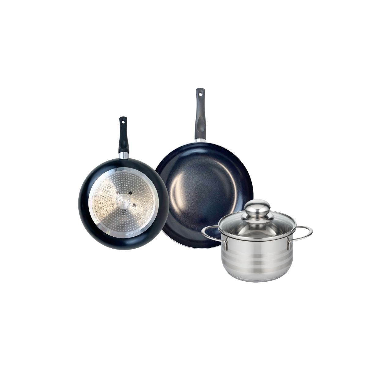 Batterie 2 poêles 20/24cm + 1 faitout 16cm PRIMA BRILLANT, ELO