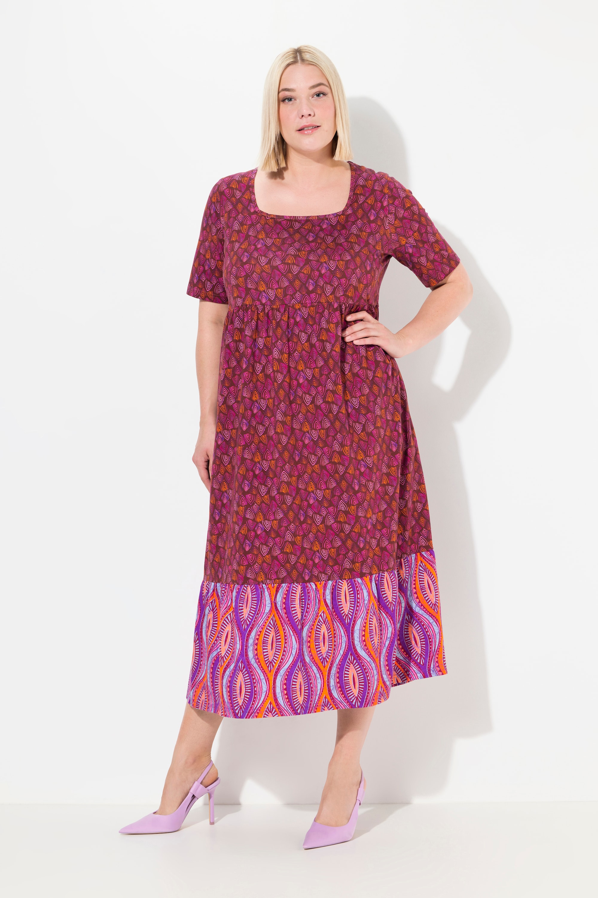 Robe en jersey à mélange de motifs, ULLA POPKEN