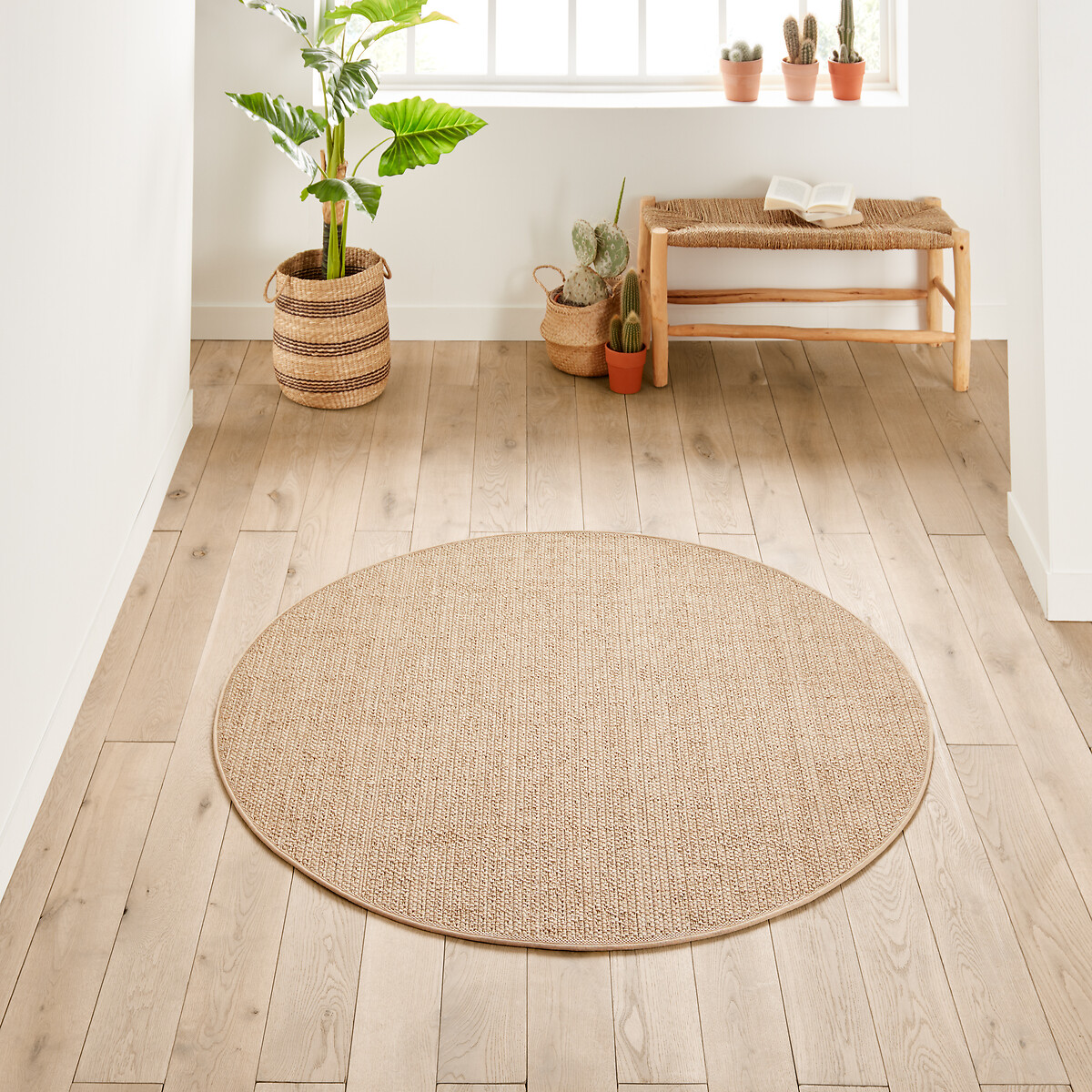 Tapis rond effet jute indoor/outdoor, essen La Redoute Interieurs naturel |  La Redoute