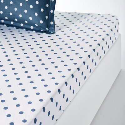 Clarisse Polka Dot 100% Cotton Flannel Fitted Sheet LA REDOUTE INTERIEURS