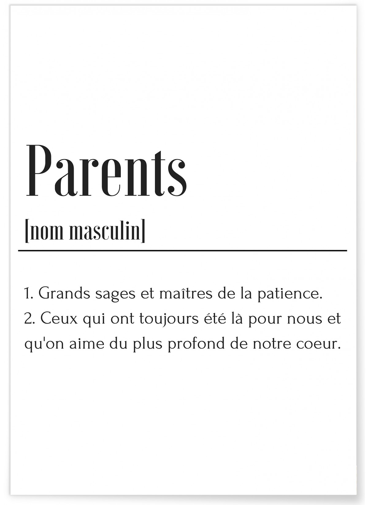 Affiche Définition Parents, L'AFFICHERIE