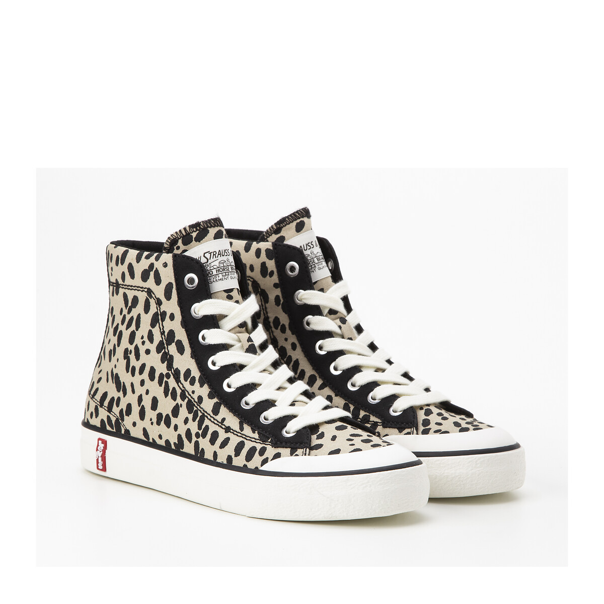 Ls2 s mid high top trainers in canvas, leopard print, Levi's | La Redoute