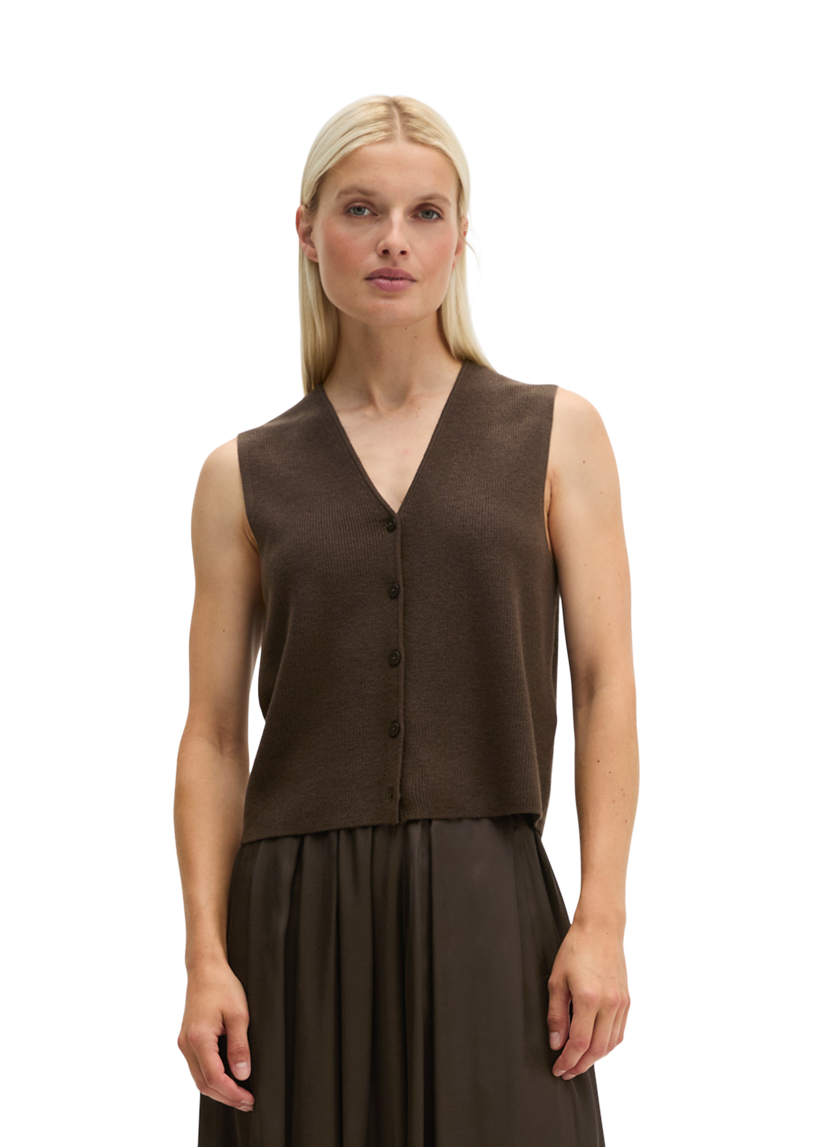 Cardigan sans manches, coupe classique en mélange de laine vierge douce, MARC O'POLO