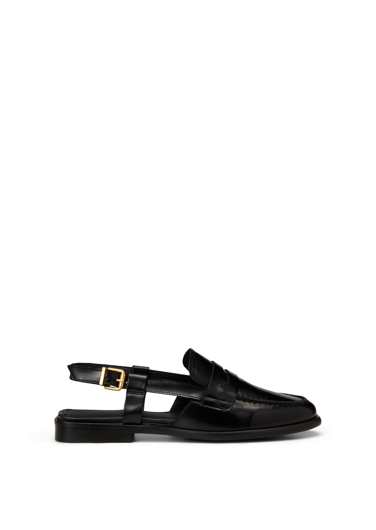 Sandale loafer modèle Fiona en cuir de vache brillant, MARC O'POLO