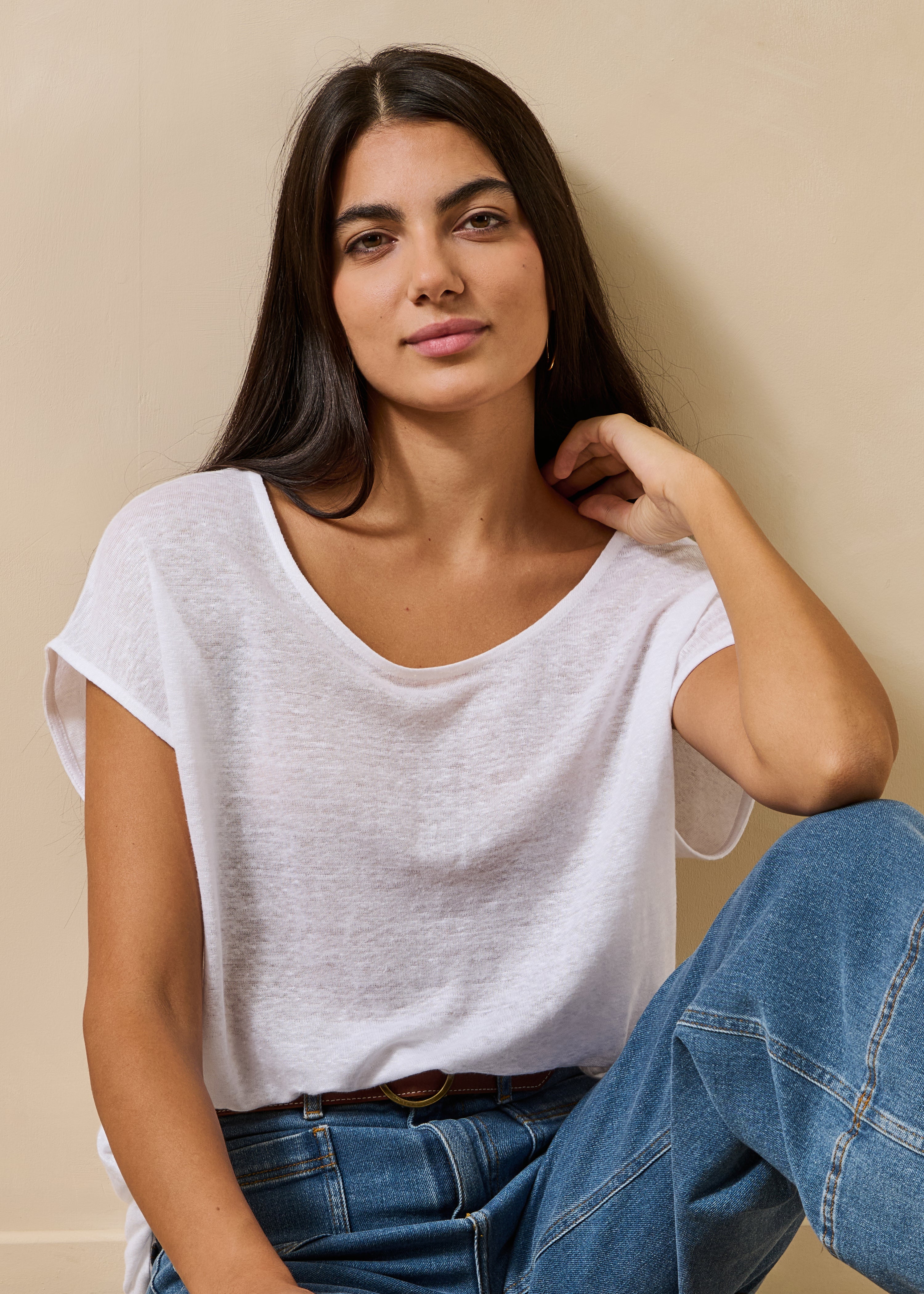 T-shirt en lin manches courtes, LA FEE MARABOUTEE