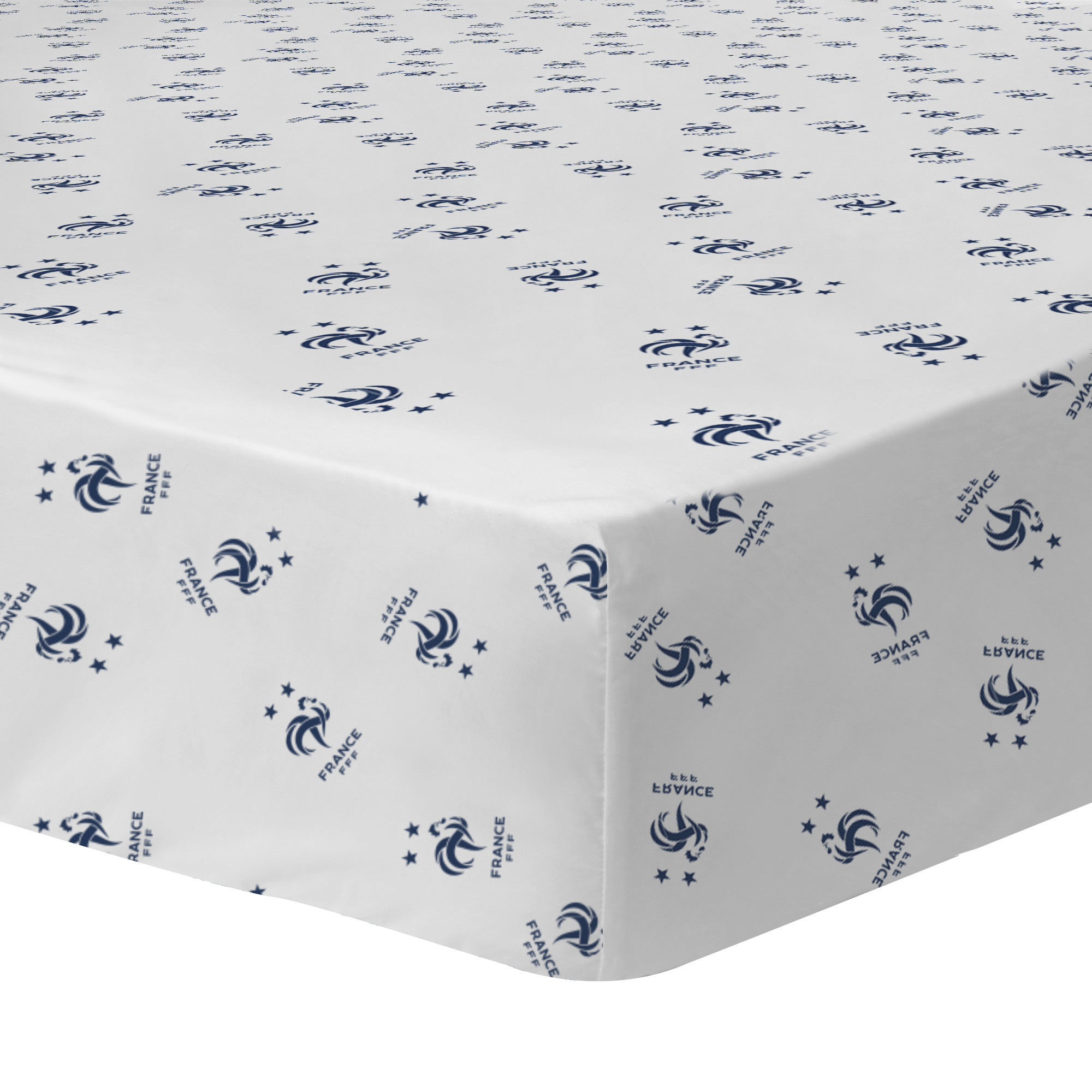 Drap-housse imprimé 100% coton, Équipe de France de Football RAYURES, FFF