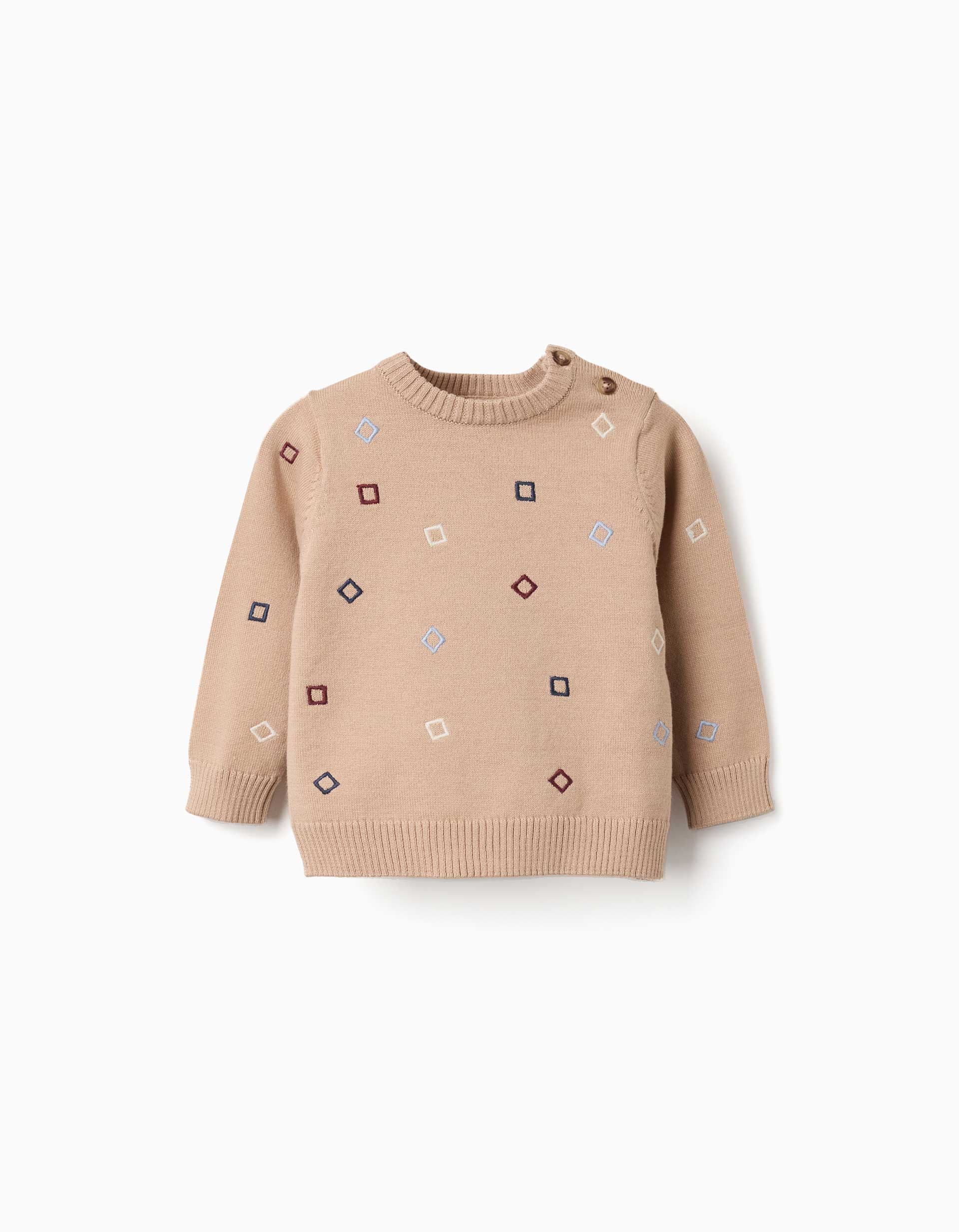 Pull en maille avec carrés brodés, ZIPPY