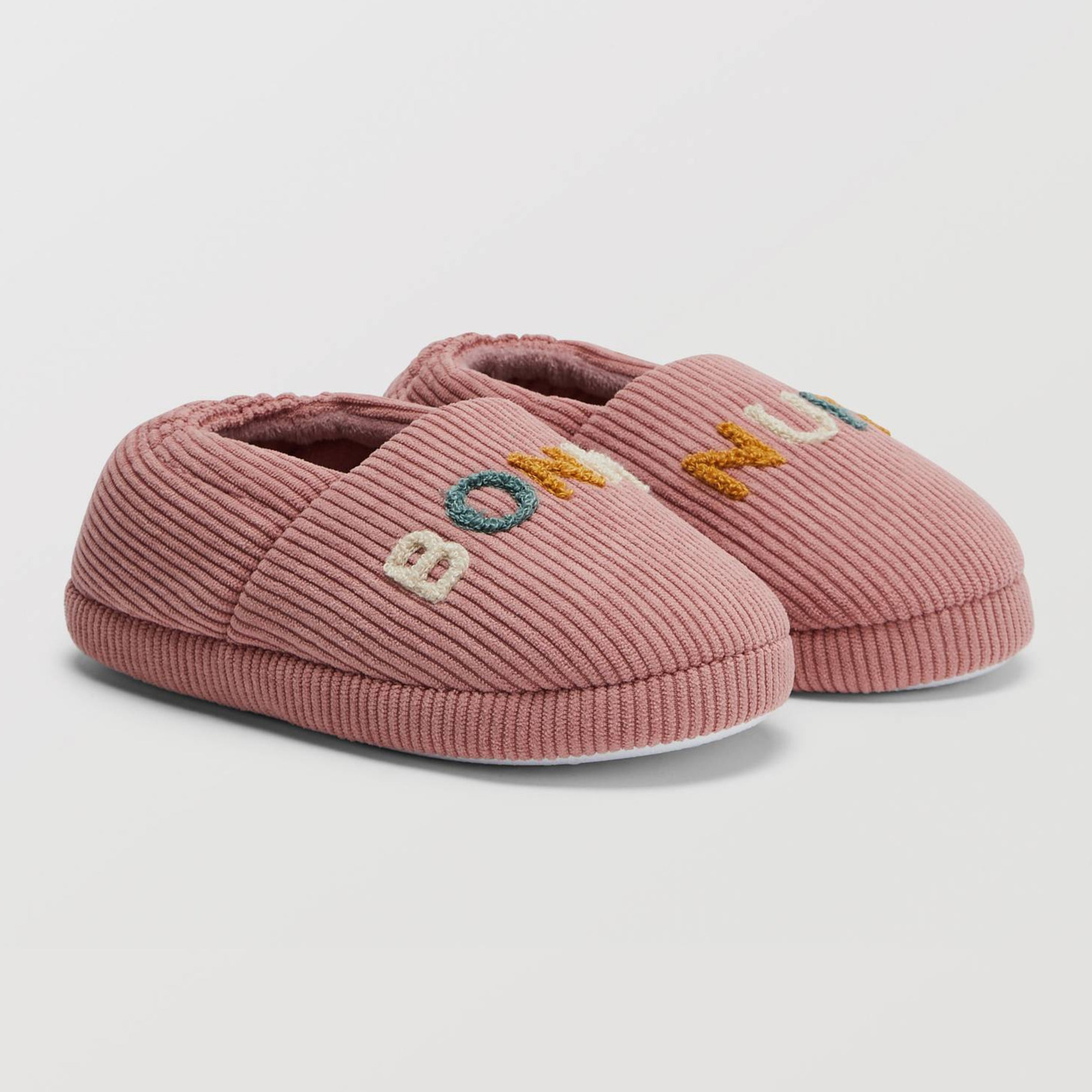 Chaussons fille velours côtelé, MONOPRIX
