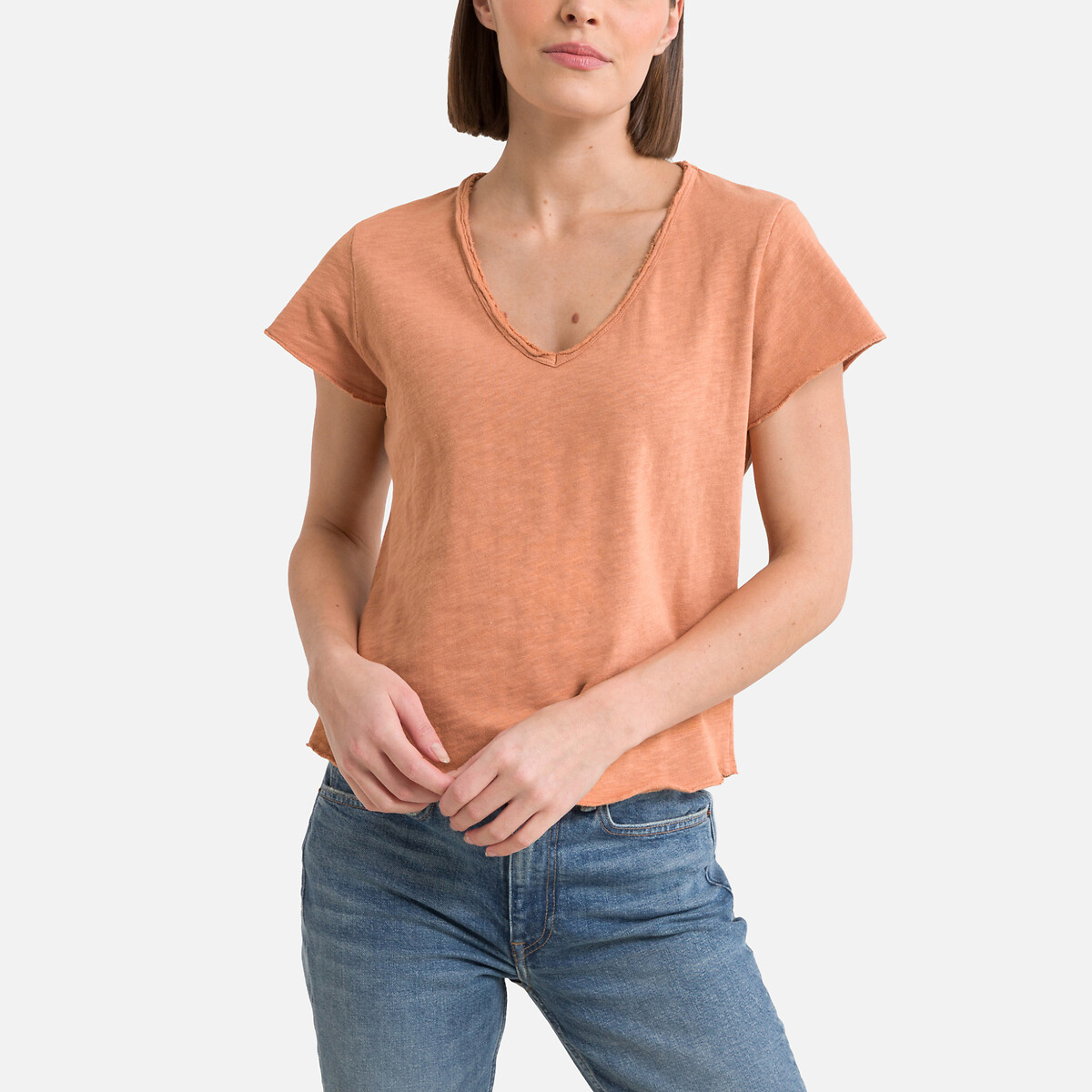 Sonoma Cotton T-Shirt with V-Neck and Short Sleeves