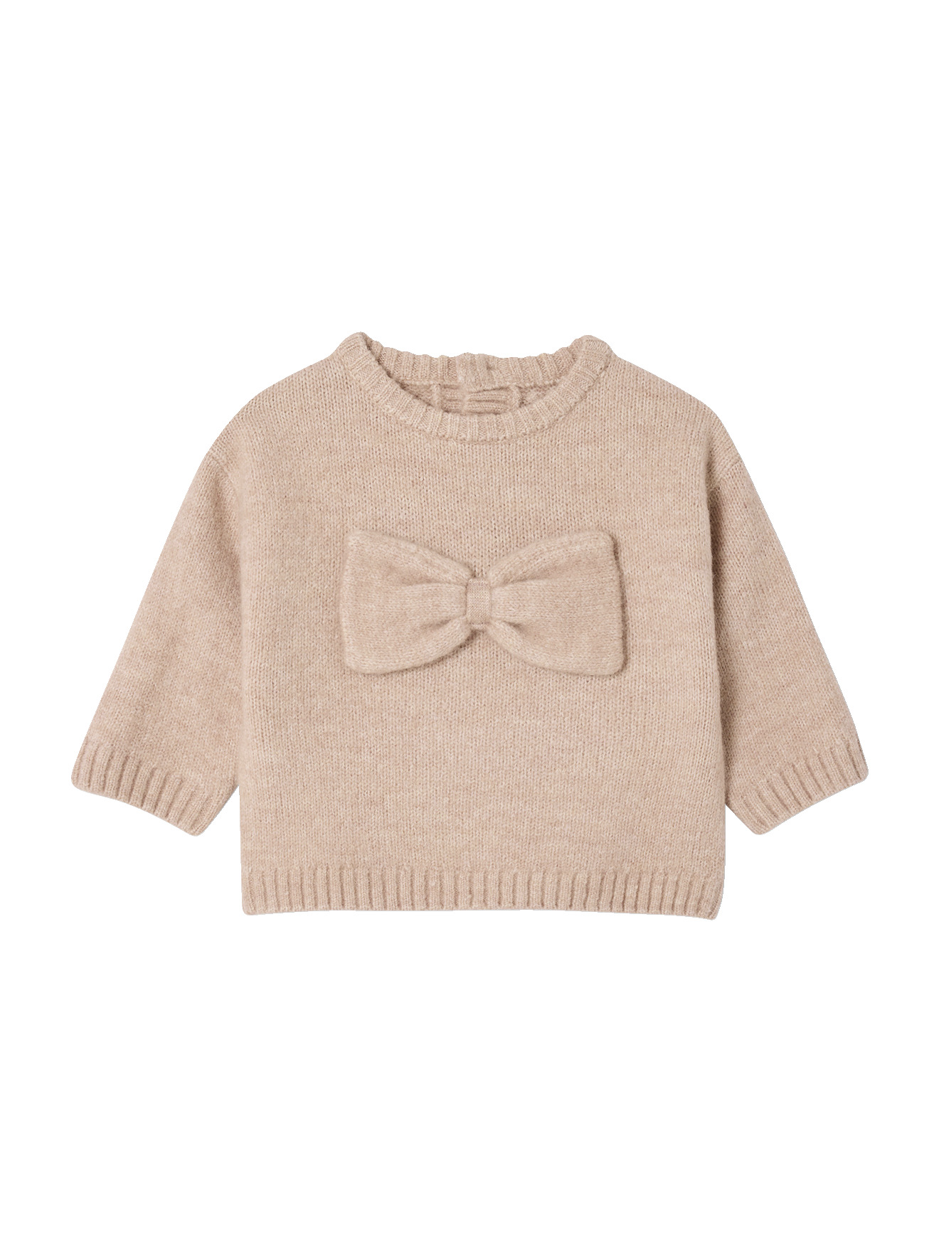 Pull bébé en tricot avec noeud en volume, VERTBAUDET