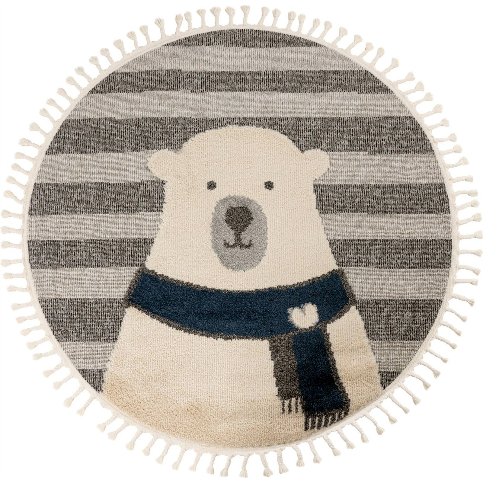 Tapis rond enfant motif ours, Dos en jute, ARTE ESPINA