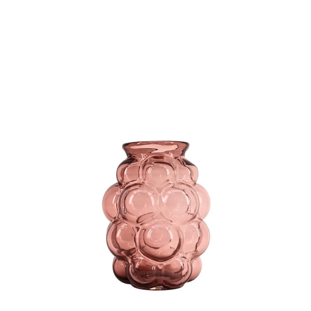 Vase bulles en verre fait main, H21cm, DECOSTAR