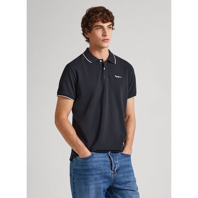 Cotton Polo Shirt with Contrasting Collar and Short Sleeves PEPE JEANS