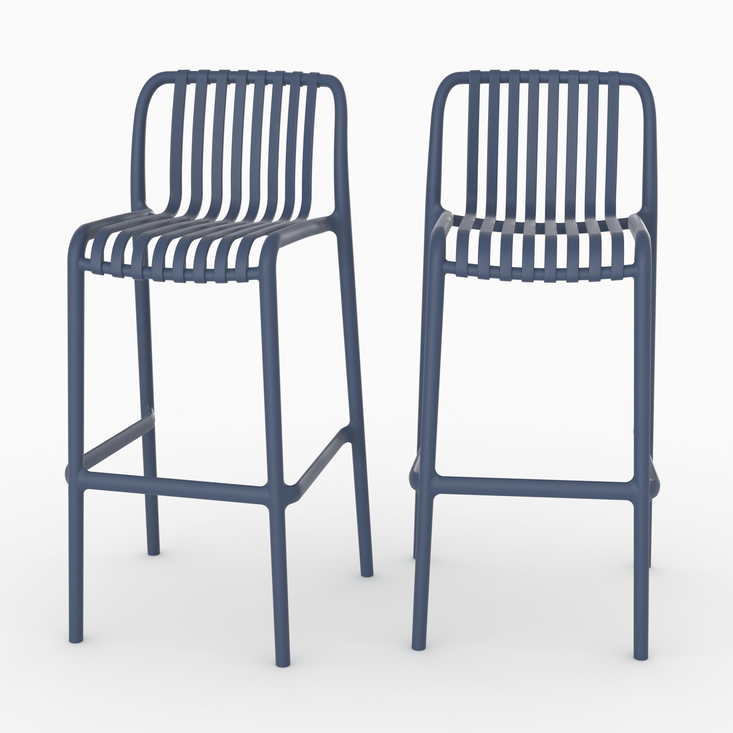 Lot de 2 chaises de bar de jardin en plastique - DULI, MAISON PAVANE