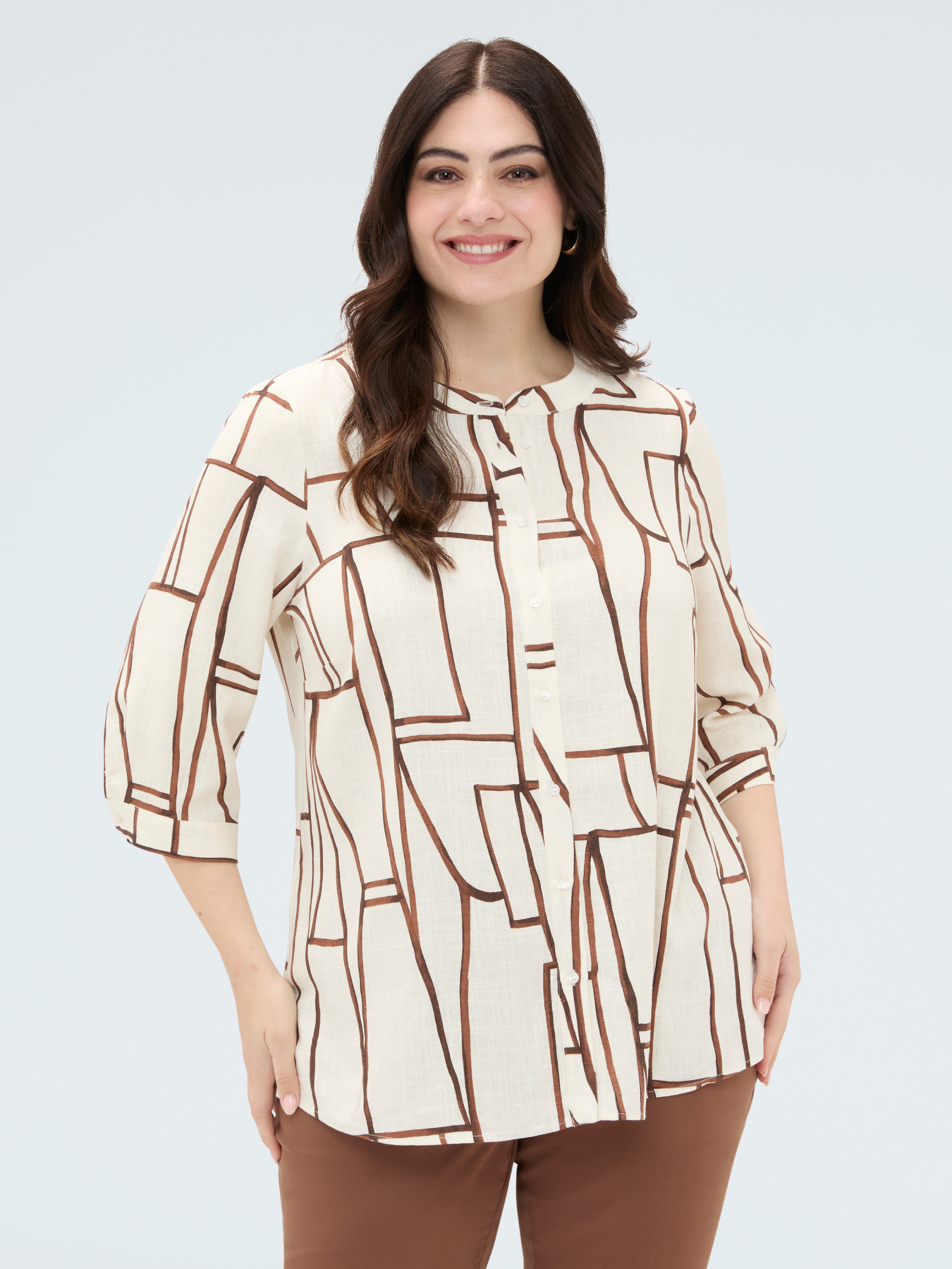 Blouse imprimé géométrique, FIORELLA RUBINO
