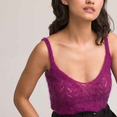 Mohair Mix Pointelle Cami, Made in Europe LA REDOUTE COLLECTIONS