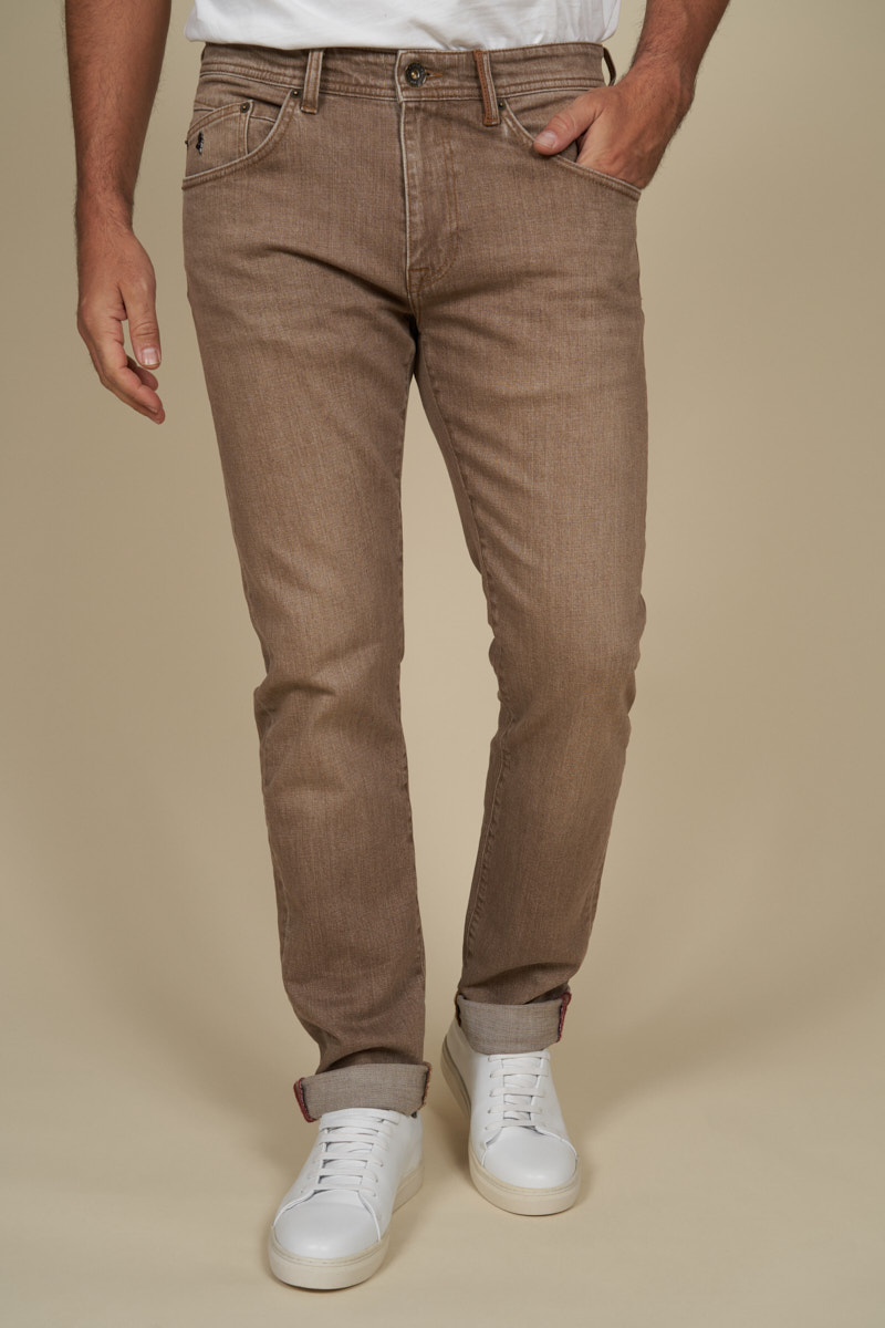 Jean regular tapered coloré et délavé, MCS