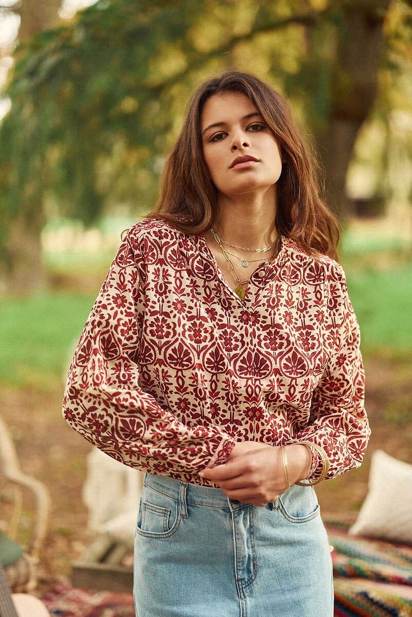 Berlia Printed Cotton Blouse, LA PETITE ETOILE