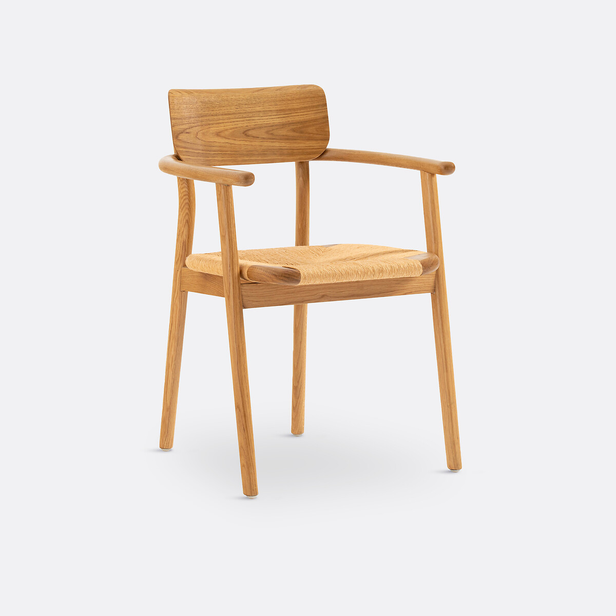 Pipo Solid Oak and Weaving Table Armchair, LA REDOUTE INTERIEURS