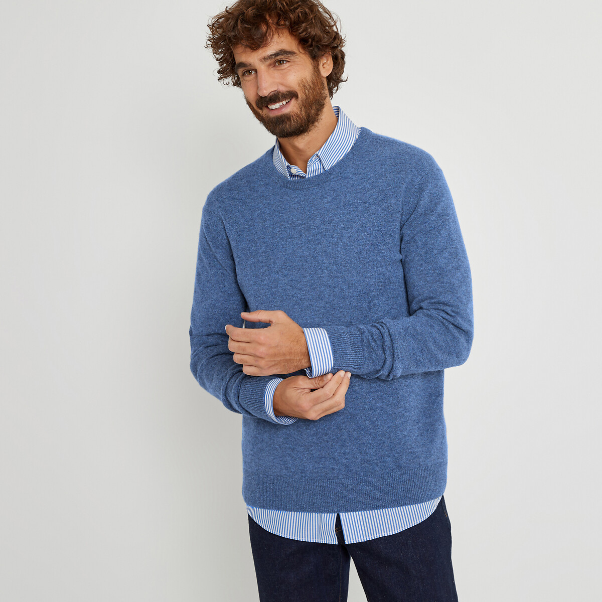 Recycled cashmere jumper with crew neck made in europe La Redoute Collections La Redoute