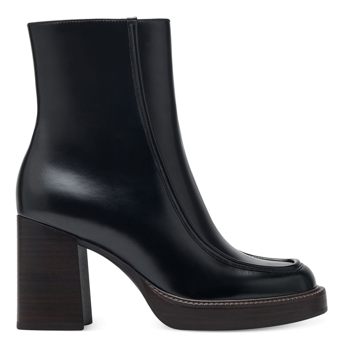 Bottines noires talon discount carré