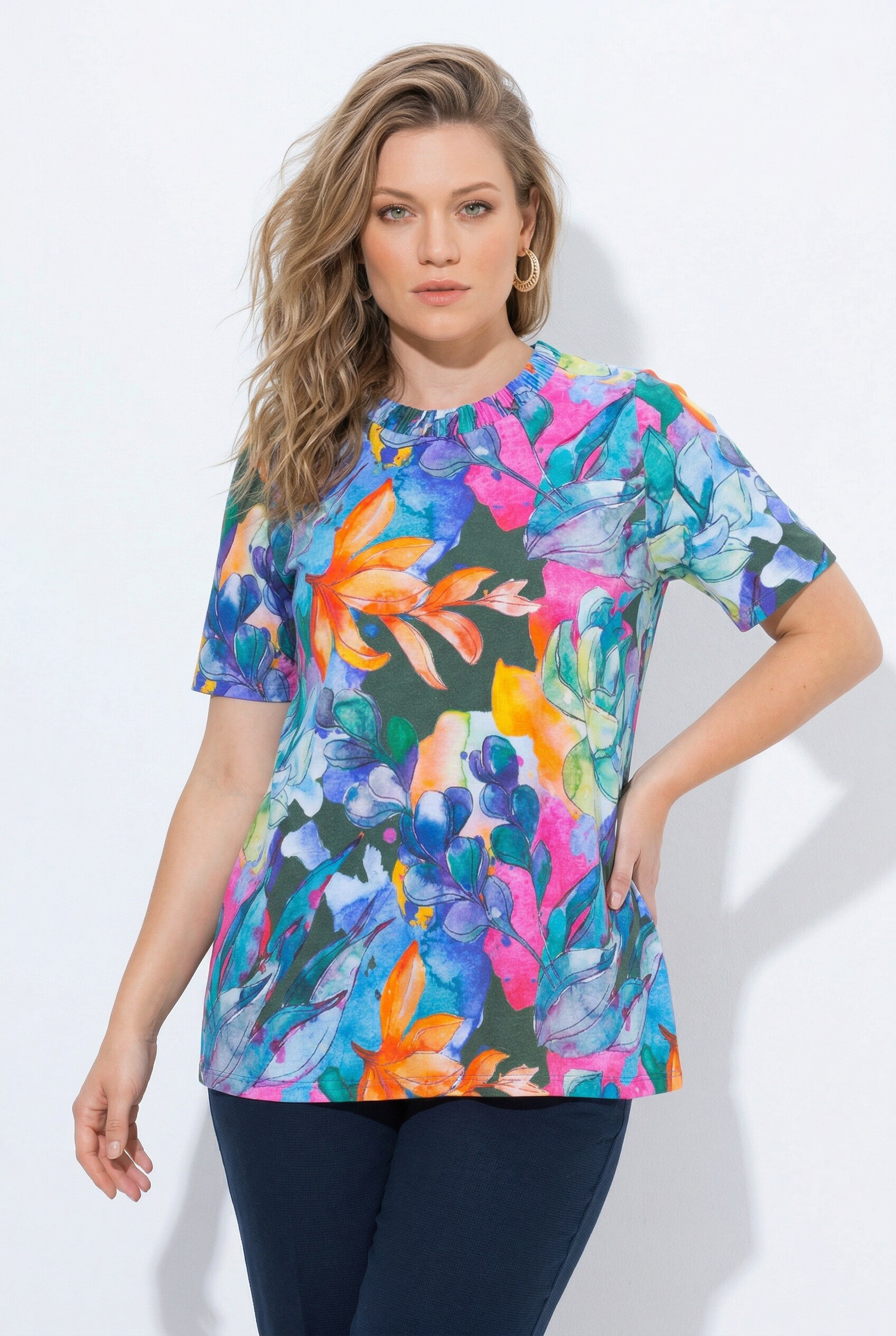T-shirt en coton bio, motif artichauts, ULLA POPKEN