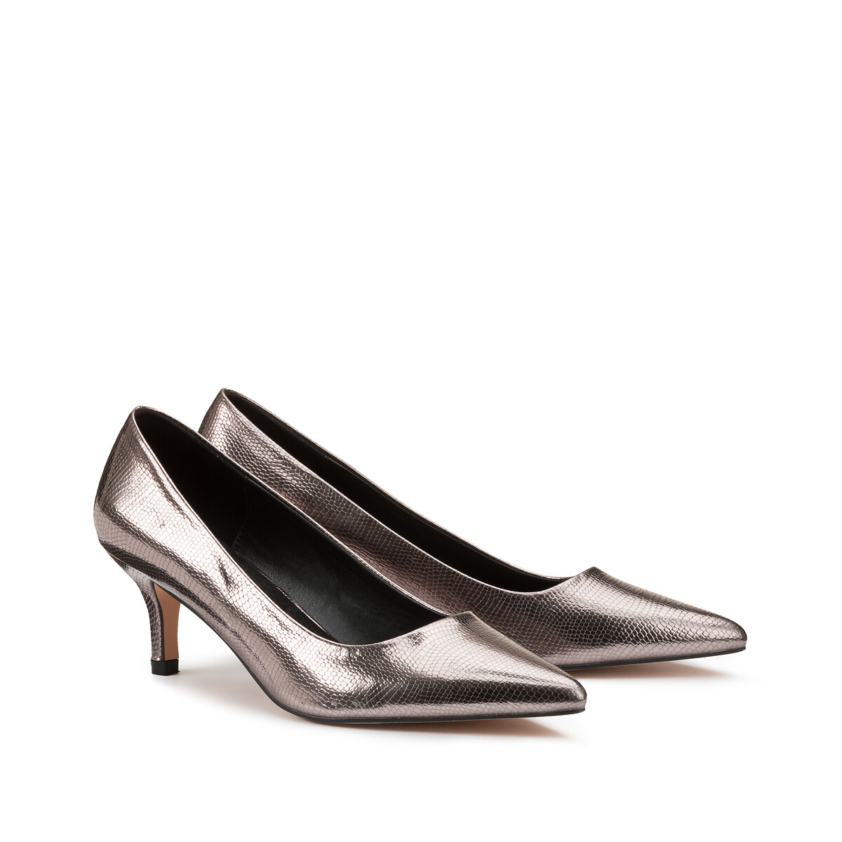 Pumps met naaldhak, brede voet zilver La Redoute Collections Plus | La  Redoute