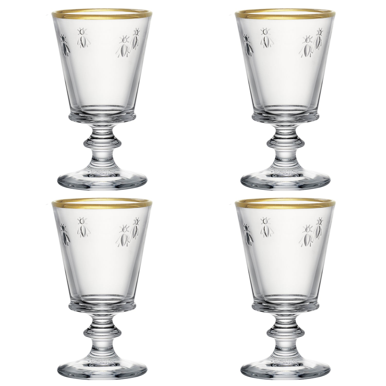 Coffret de 4 verres à vin, ABEILLE, LA ROCHERE