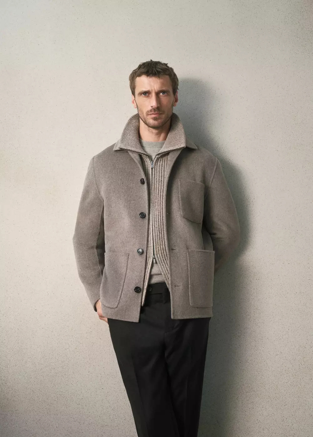 Manteau en mélange laine et cachemire à poches, MANGO MAN