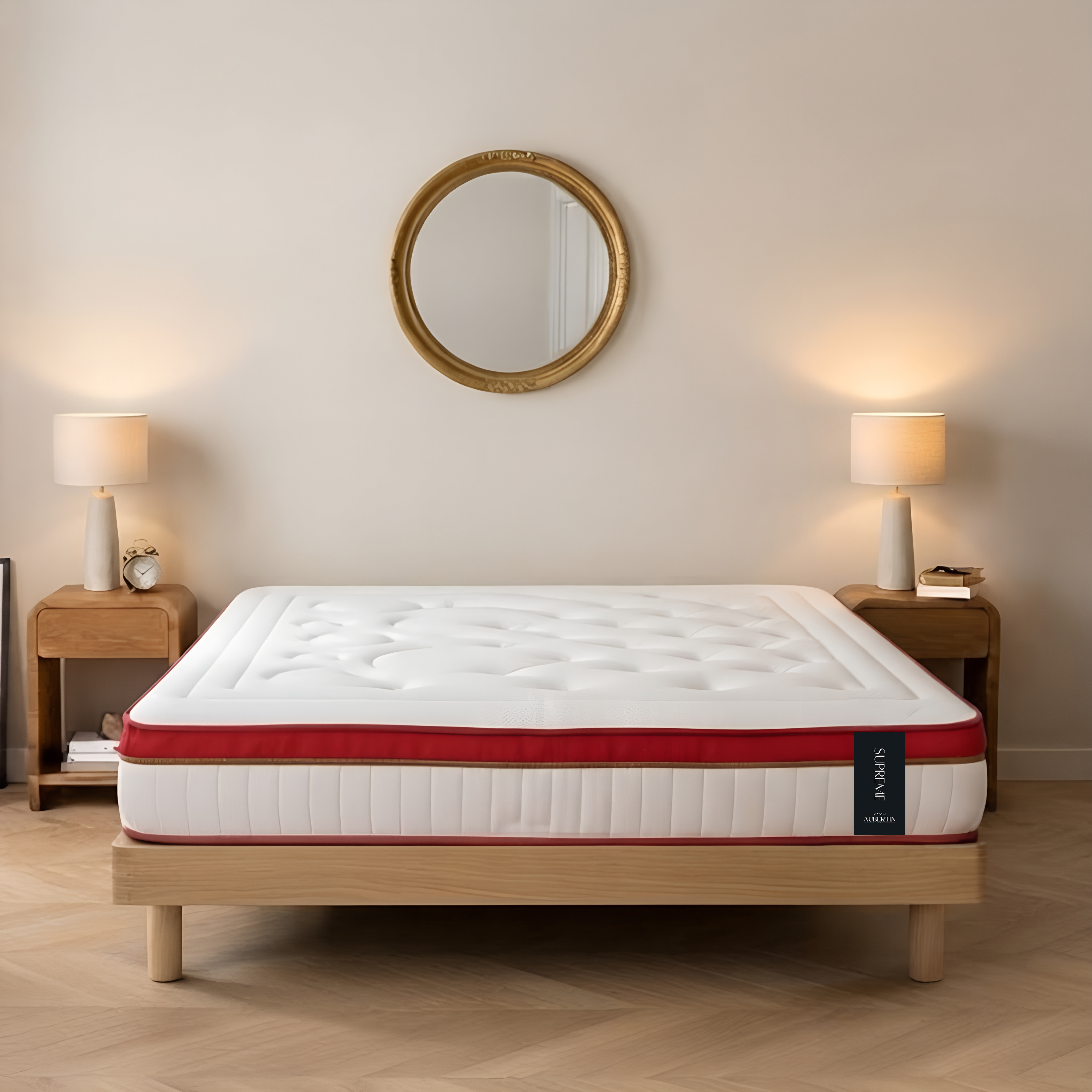 Ensemble Matelas SUPREME et Sommier SÉLÉNA - Accueil ferme, soutien ferme, MAISON AUBERTIN