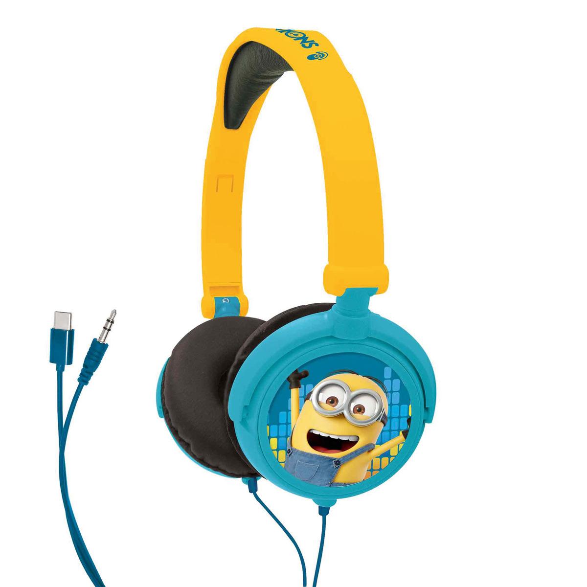 Casque stéréo filaire pliable avec limitation de volume d'écoute Les Minions, LEXIBOOK