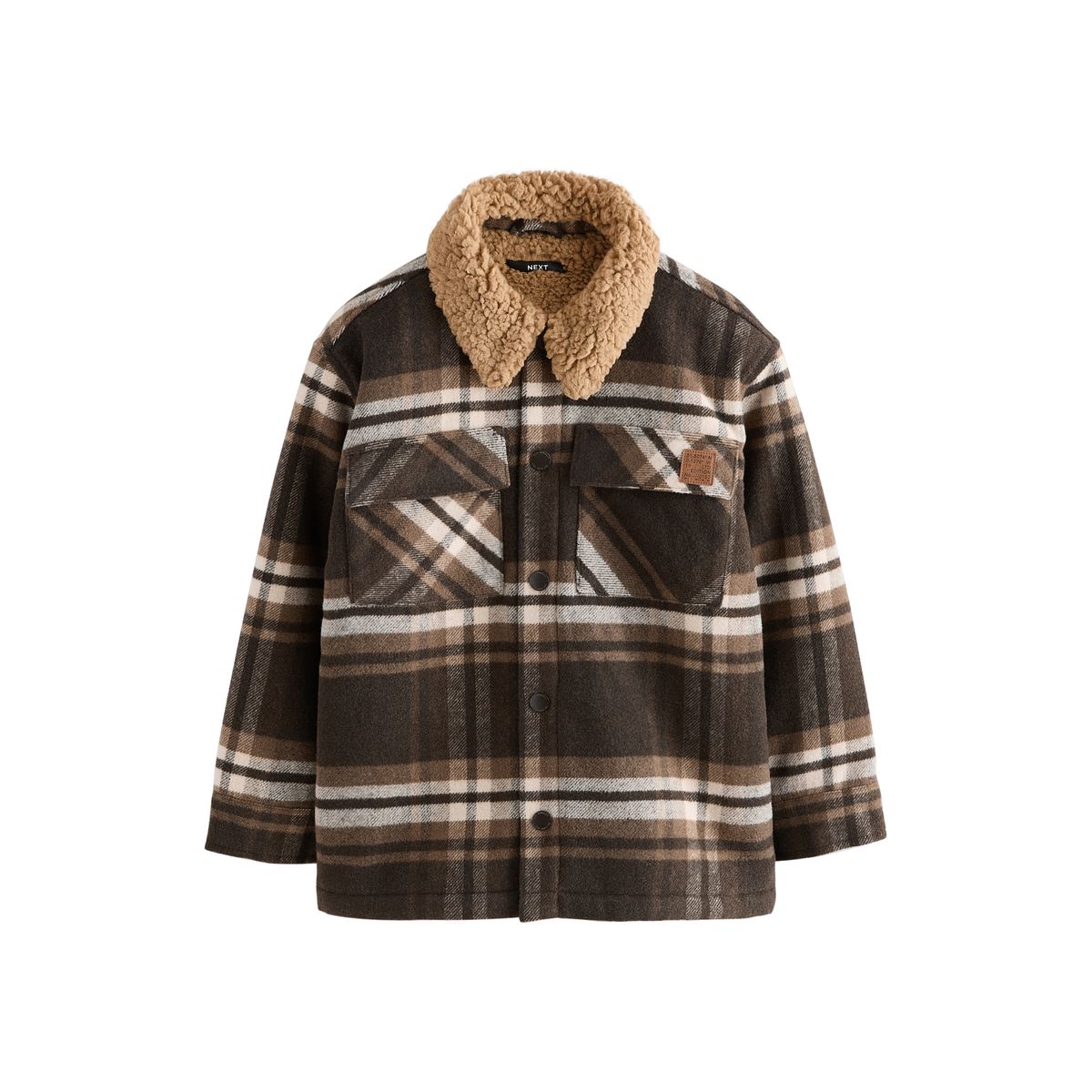 Veste-chemise doublée de peau lainée, NEXT