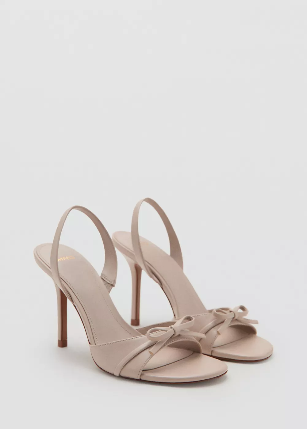 Sandales à talon avec brides et détail nœuds, MANGO