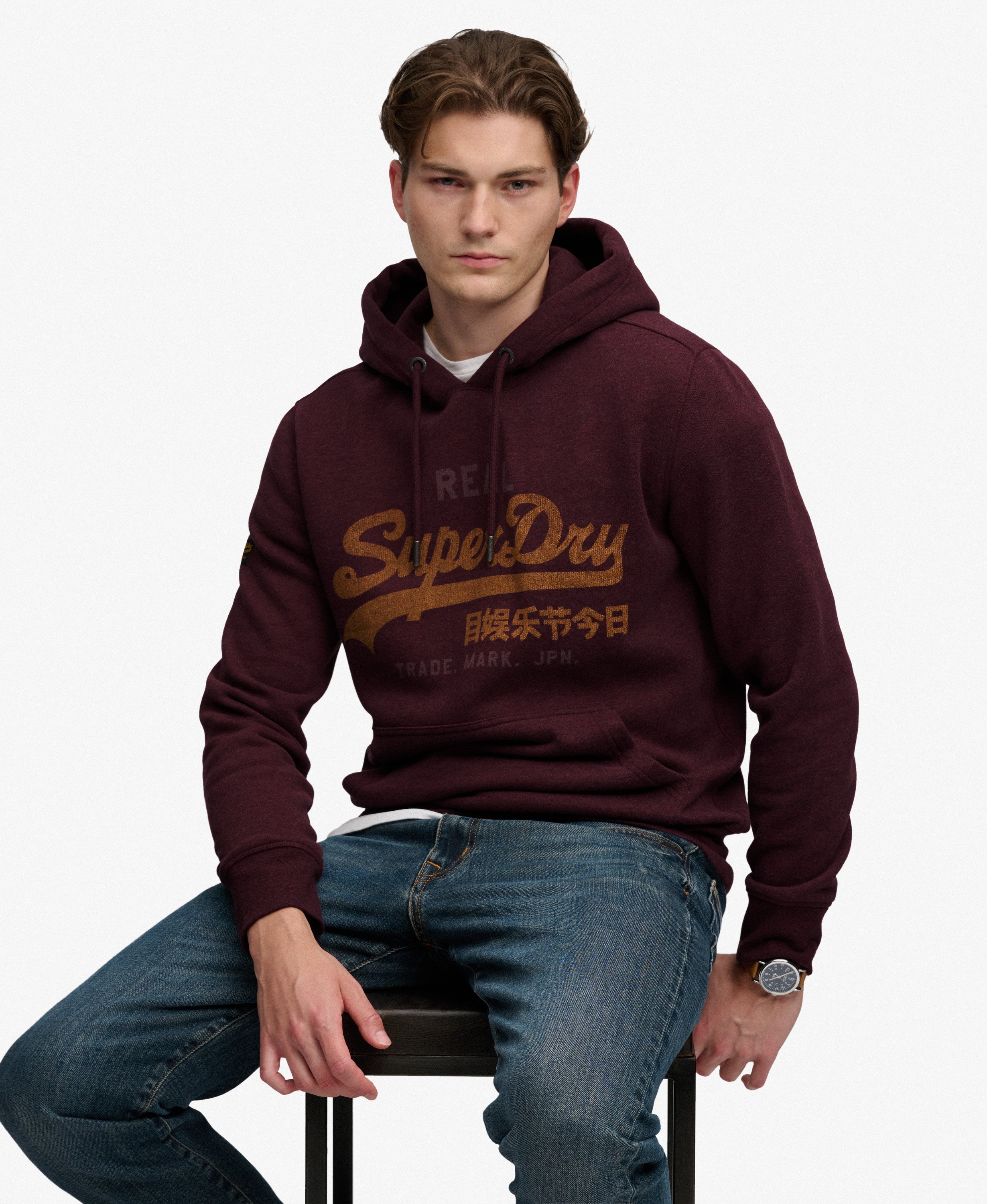 Sweat à capuche Vintage Logo Heritage Décontracté, SUPERDRY