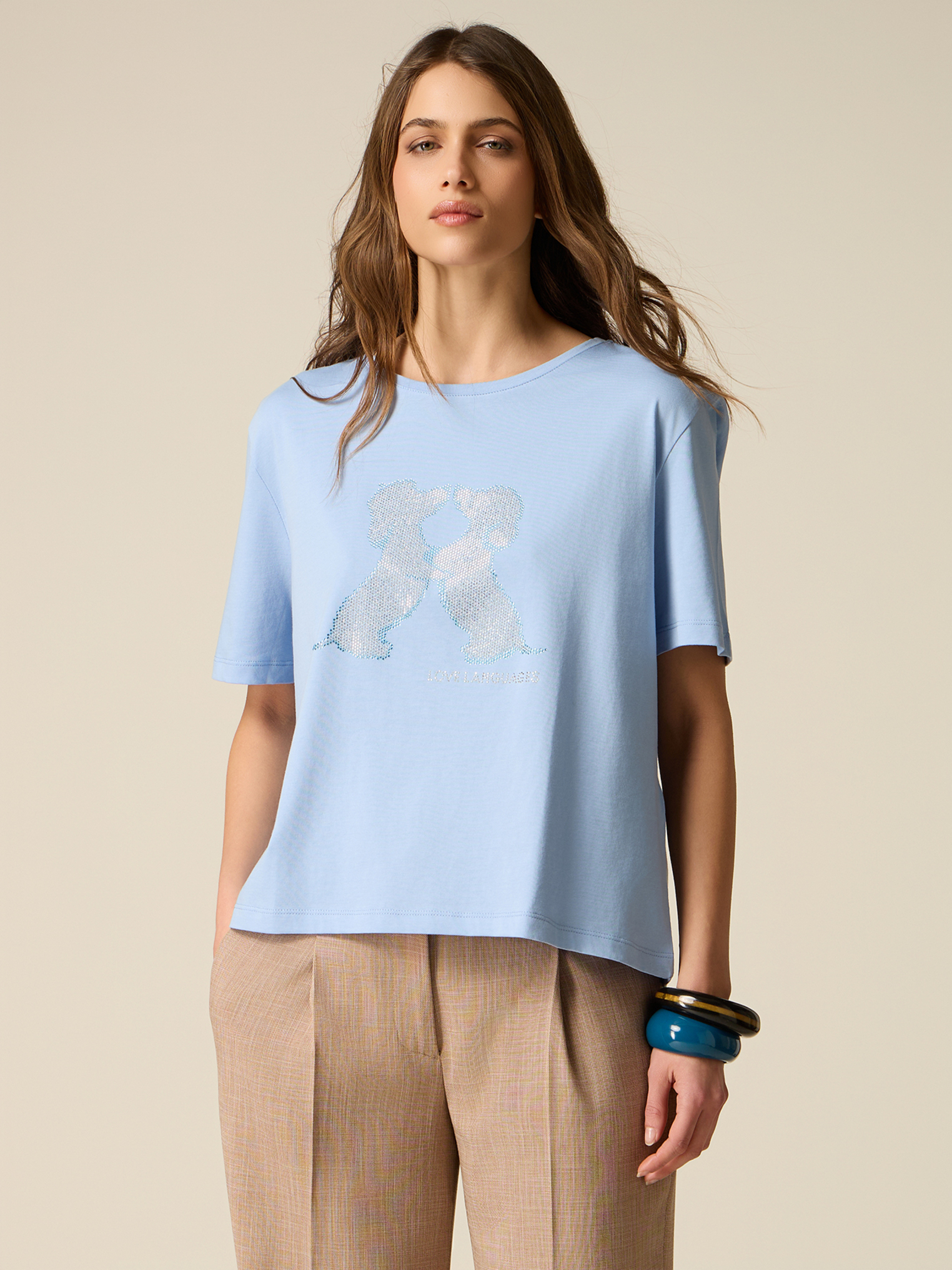 T-shirt manches courtes avec applications, OLTRE