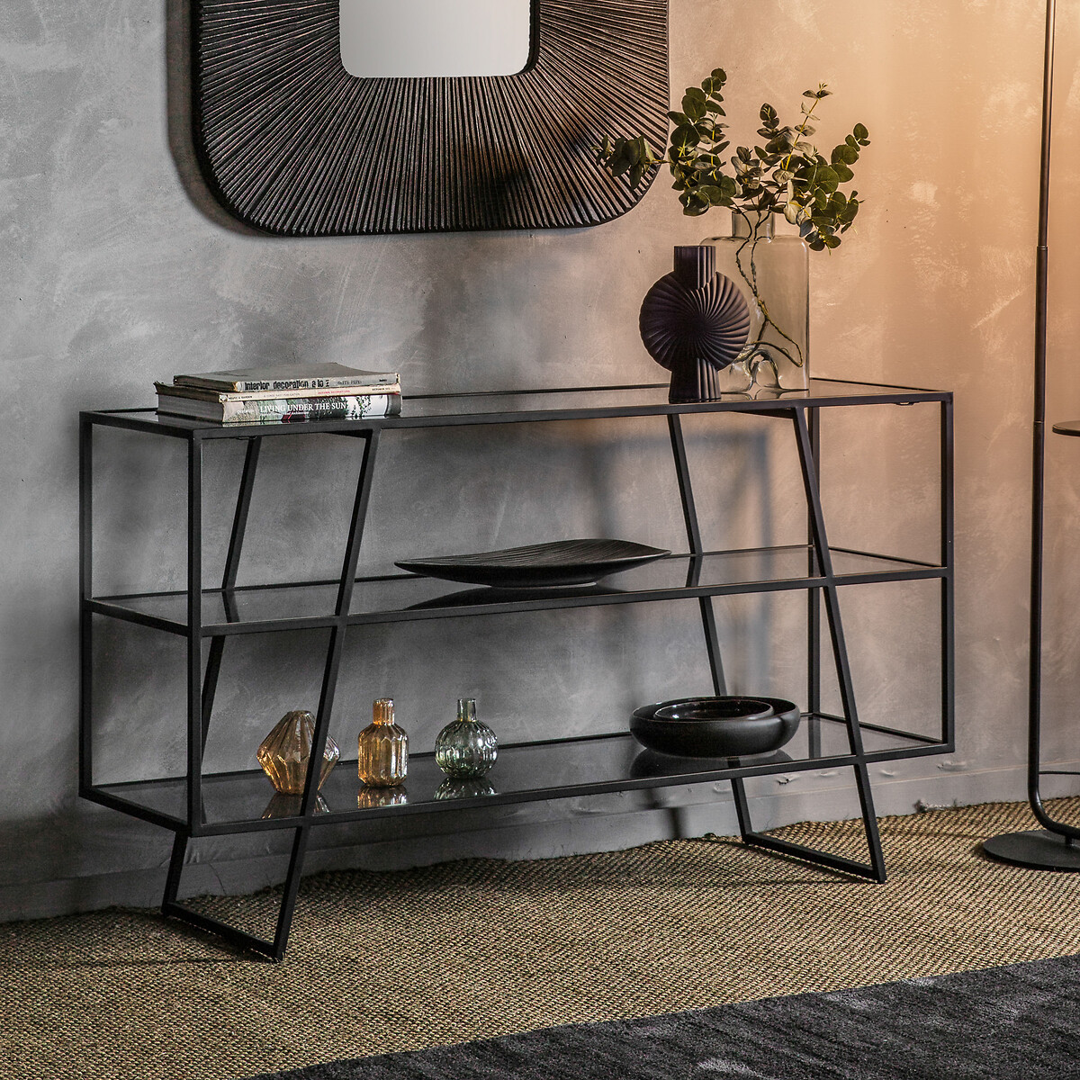 Kota Art Deco Glass Console Table