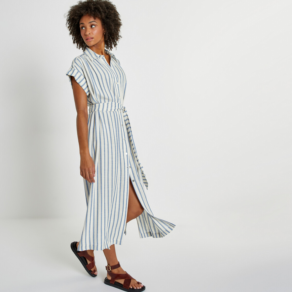 Striped jersey dress outlet
