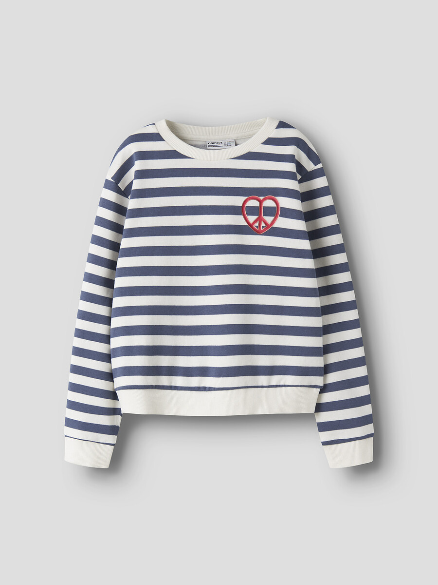 Gestreepte sweater met ronde hals, NAME IT